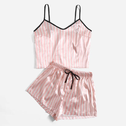Sexy Stripe Women Sleepwear Set