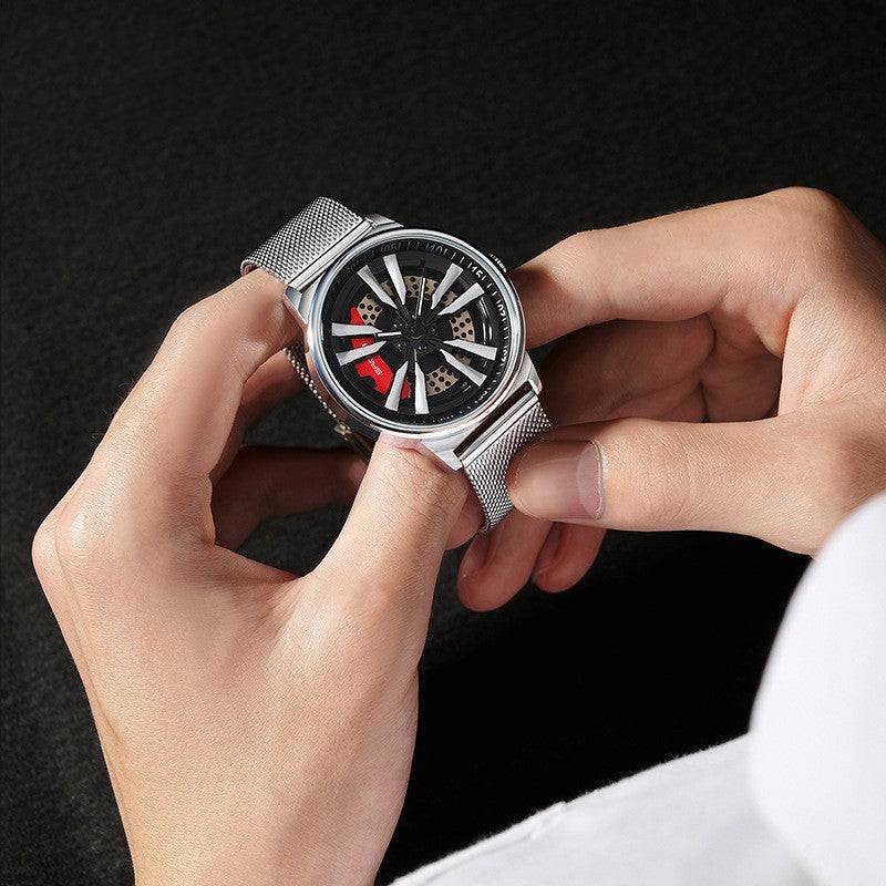 Men's Creative Cool Dial Rotating Wheel Quartz Watch