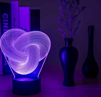 Twist Abstract LED 3D Night Light Touch Colorful Acrylic 3D Table Lamp Decoration Lighting Baby Sleeping Mood Lamp Best Gift