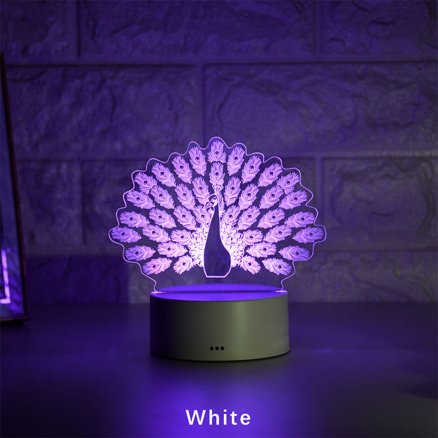 Peacock 3D Acrylic LED Light