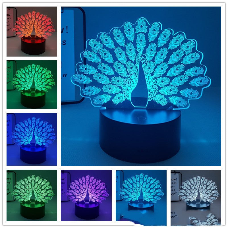 Peacock 3D Acrylic LED Light