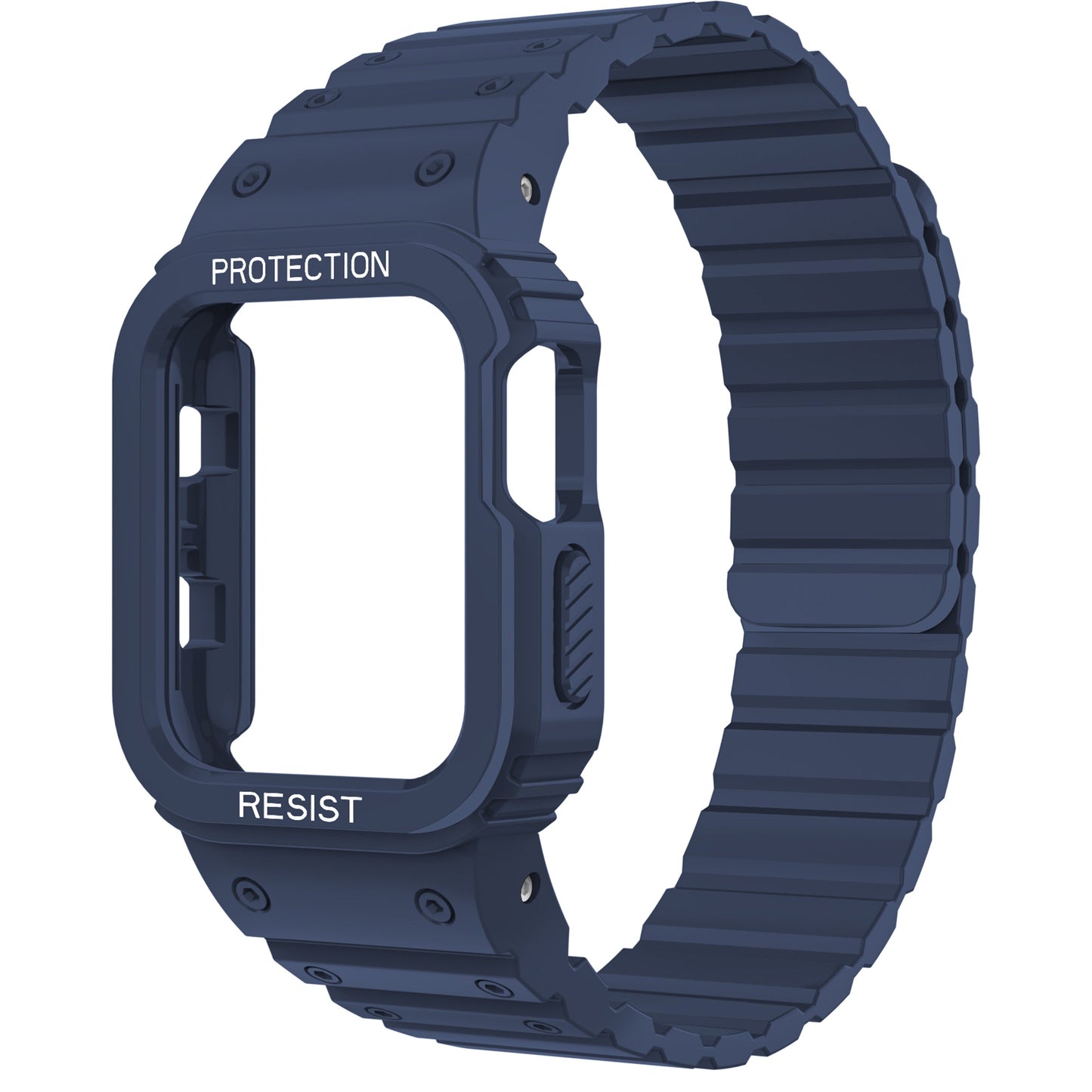 Silicone Magnetic Link Loop Watchbands With Case for Apple Watch Strap