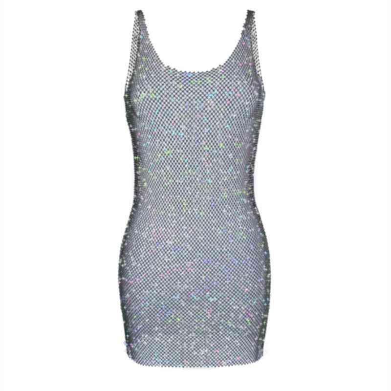 Diamond Fishnet Sequined Sexy Dress - Trotters Independent Traders