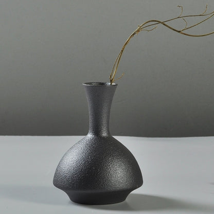 Blessings Decor Ceramic Vase Sand Glazed (Black) For Home 