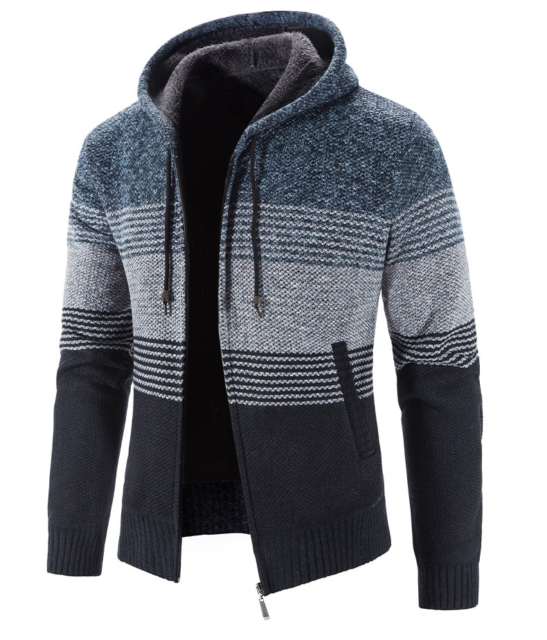 Hooded Fleece Thick Cardigan Sweater - Trotters Independent Traders