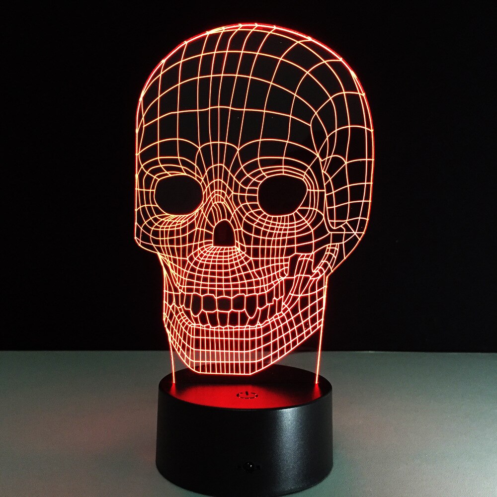 Flower skull 3D night light