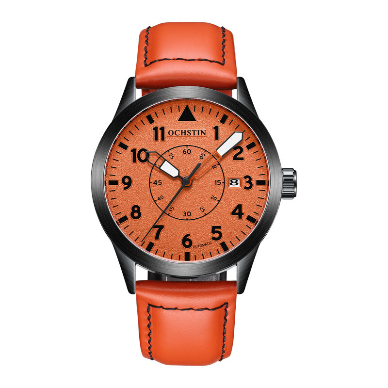 Metal Automatic Mechanical Leather Waterproof Men's Fashion Luminous Watch