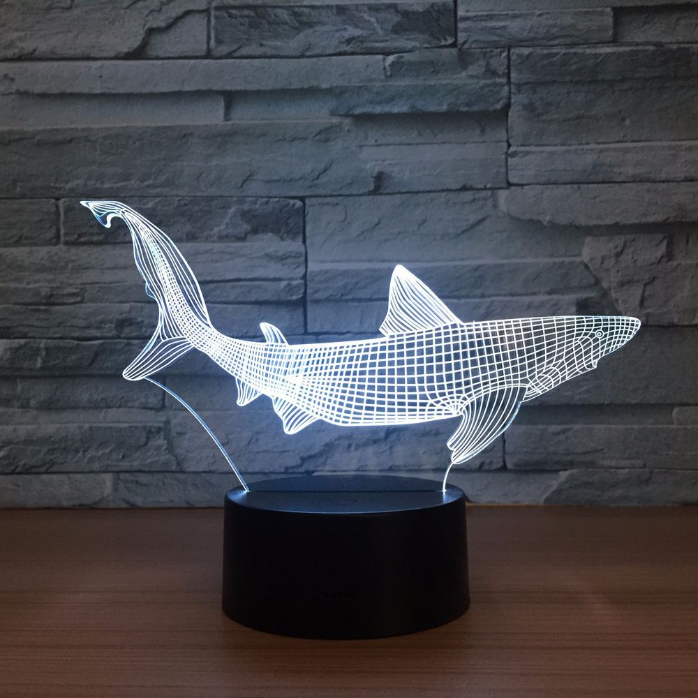 Colorful touch LED fish lamp