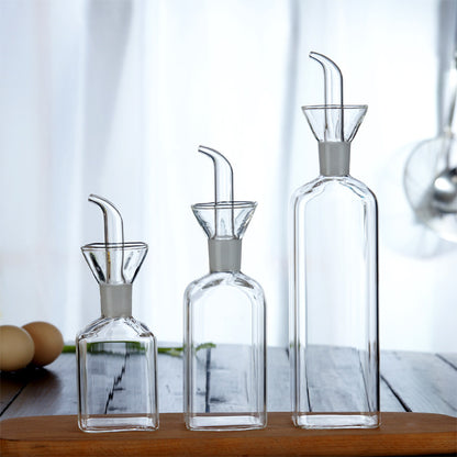 Home Kitchen Transparent Square Glass Oiler