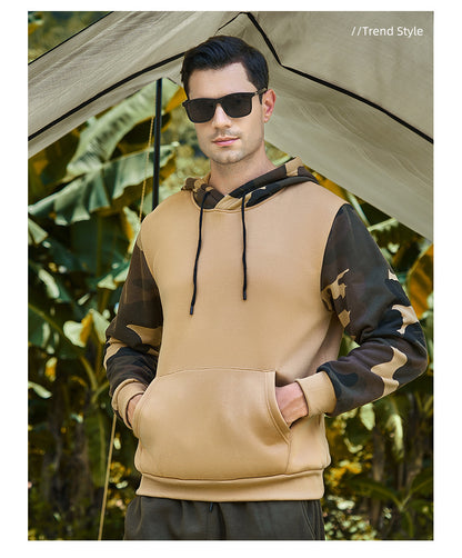 Men's Casual Sweater Camouflage Color Block Hooded Sweater - Trotters Independent Traders