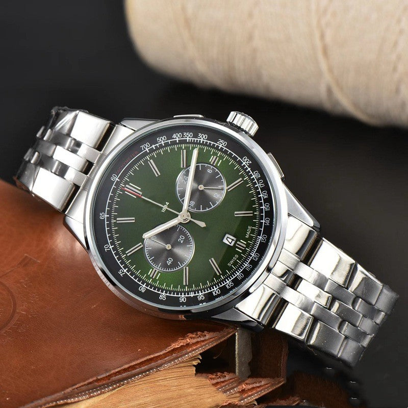 Men's Six-pin High Quality Quartz Steel Strap Watch