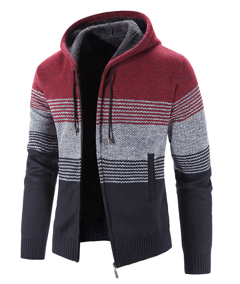 Hooded Fleece Thick Cardigan Sweater - Trotters Independent Traders