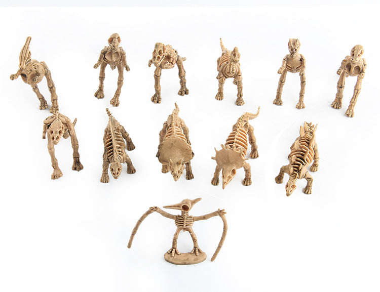 Dinosaur Skeleton Fossils Assorted Bones Figures Toys Doll Model Playset
