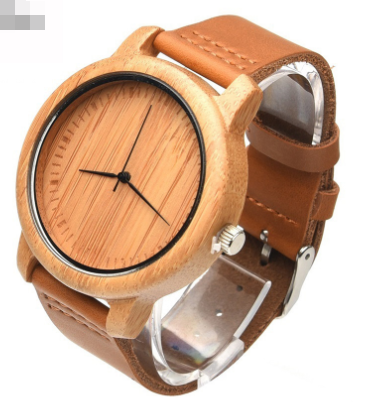 Chronograph Zen Wood Watch Full Natural Wooden Bamboo Strap