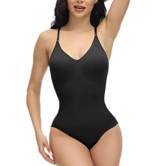 V Neck Spaghetti Strap Compression Body Suit - Trotters Independent Traders