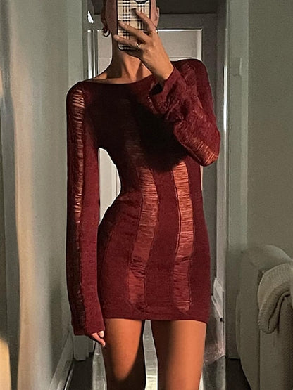 Sexy Knitted Cutout Short Dress