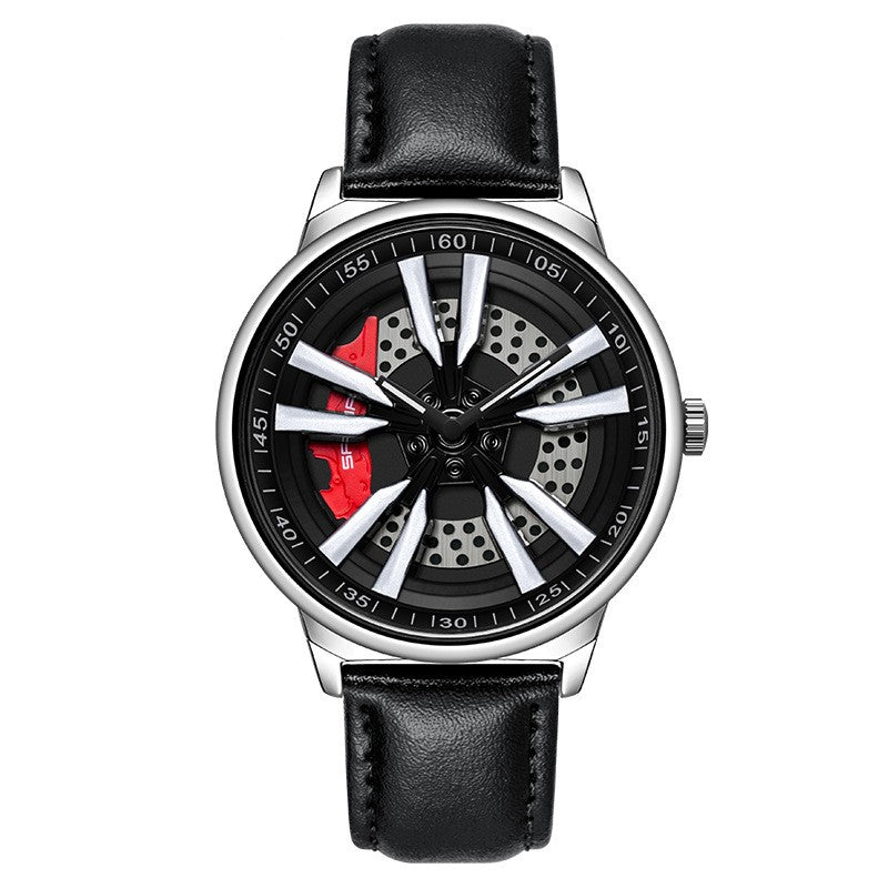 Men's Creative Cool Dial Rotating Wheel Quartz Watch