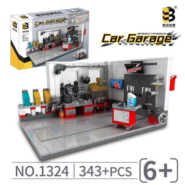 Building Block Garage Car Toys