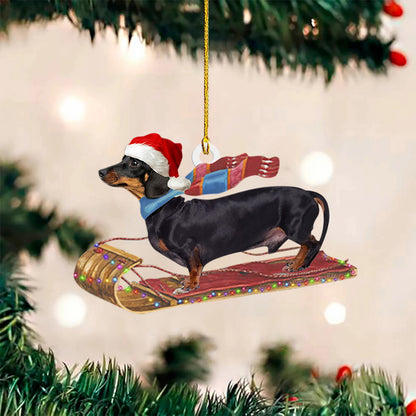 Dog Christmas Ornaments, Shatterproof Dachshund Christmas Tree Decoration for Hanging - Christmas Tree Decoration, Hanging Ornament for Fireplaces, Windows, Doors, Walls Jingling