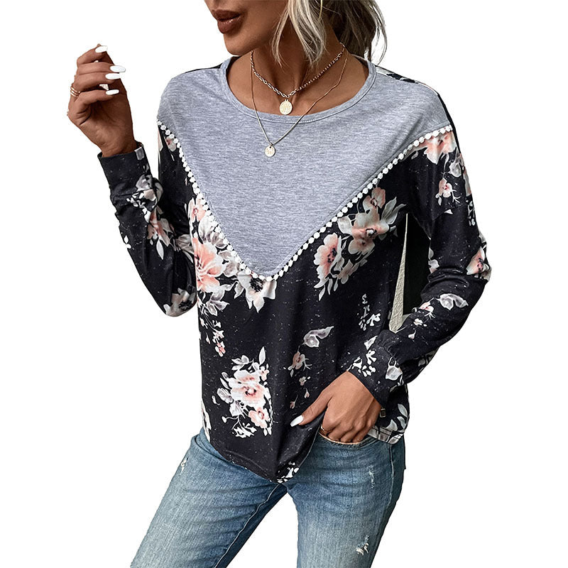 Casual Women's Wear Cross-border Long Sleeve Color Matching Sweater Thin Autumn - Trotters Independent Traders