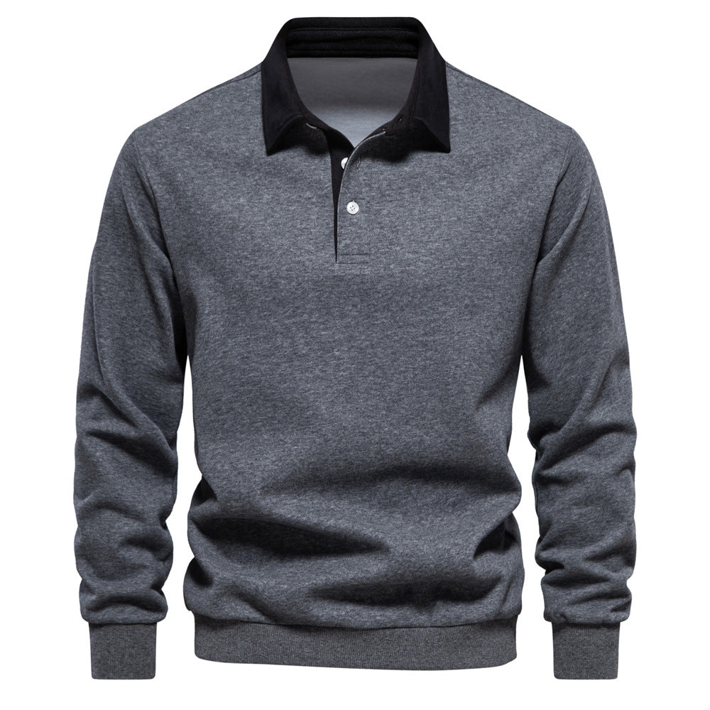 Men's Fashion Casual Versatile Long Sleeves Polo Collar Sweater - Trotters Independent Traders