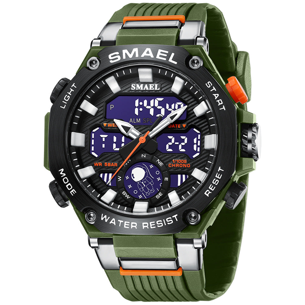 Casual Sports Versatile Double Display Electronic Watch