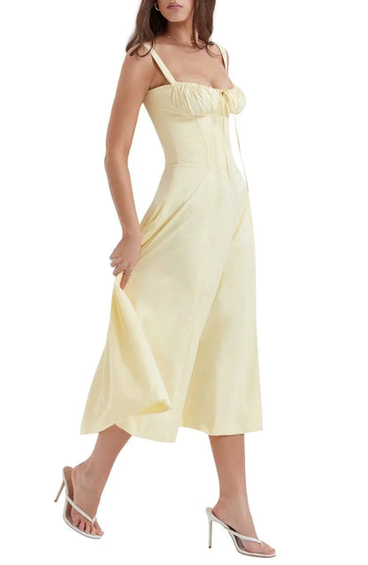 Print Bustier Sundress Women's Slit Long Printed Dress Corset Dress For Women Summer Beach Strap Sundress