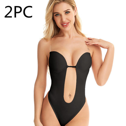 Sexy Bodysuit Women Bra Backless Body Shapewear Thongs Shapers Push Up Corset Lingerie for Wedding Party (Color : B, Size : 38)