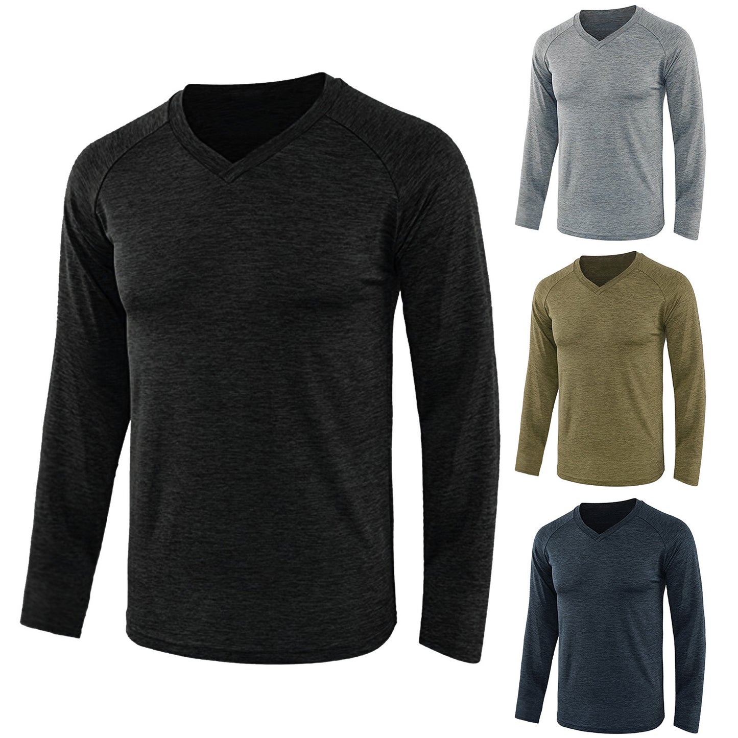 Men's Solid Color Long Sleeve Raglan Sleeve T-shirt - Trotters Independent Traders