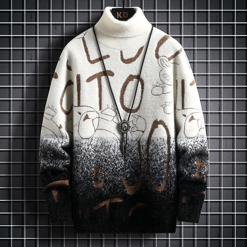 Gradient Mink Fleece Turtleneck Sweater For Men - Trotters Independent Traders