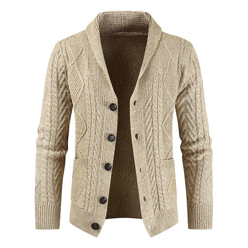 Men's Fashion Knitted Cardigan V Neck Loose Thick Sweater Jacket - Trotters Independent Traders