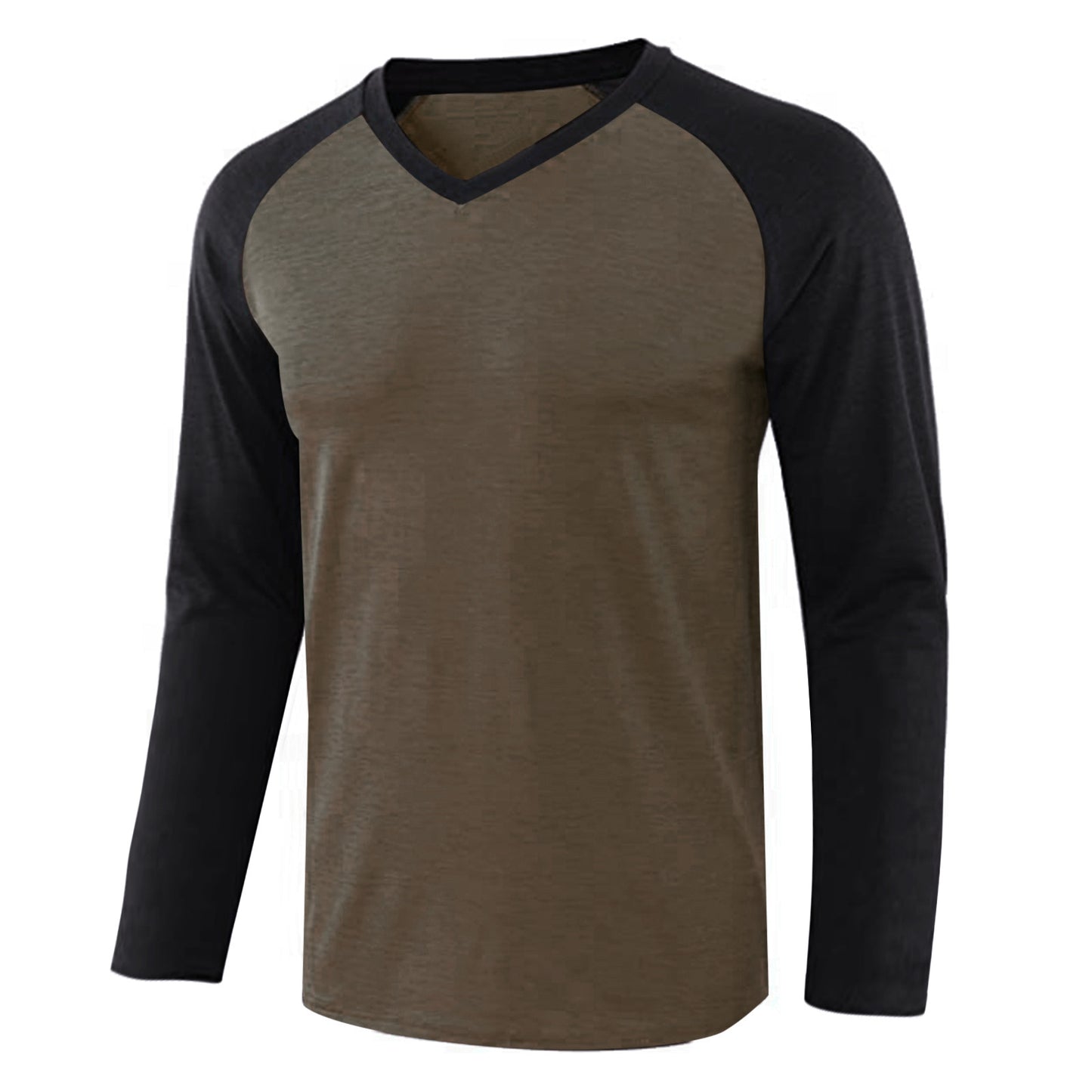 Men's Long-sleeved Contrast Raglan Sleeve T-shirt - Trotters Independent Traders