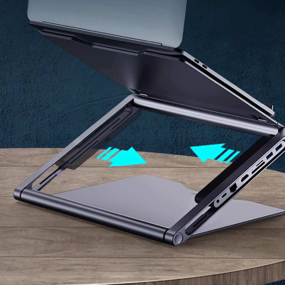 Lapstop Stand With 8-in-1 Docking Station