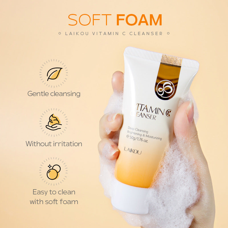 Vitamin C Facial Whitening Moisturizing Deep Cleansing Foam