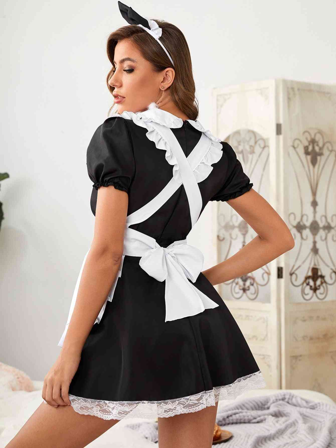 Ruffle Trim Maid Costume Dress Headband 3-pack1