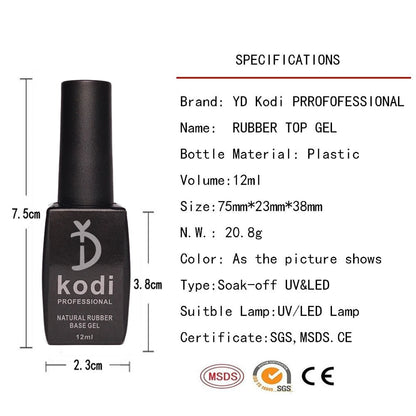 a bottle of kodi nail polish with measurements