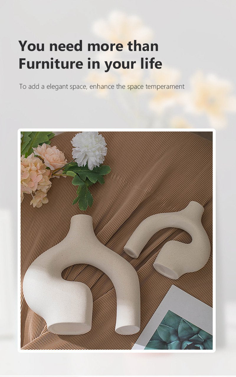 White Ceramic Vase Set 2 for Modern Home Decor Hot Selling