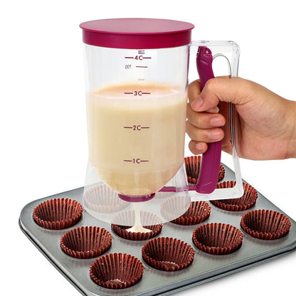 Pancake Cup Cake Batter Dispenser Separator Waffle Mix Maker 900ml Easy to Operate Easy to Clean DIY Dough Pastry Handheld Kitchen Baking Tool