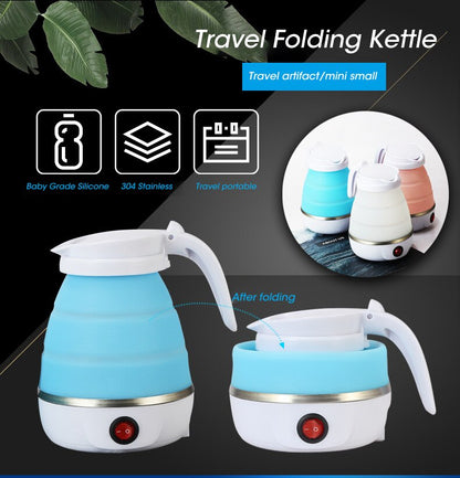 Kettle Foldable Kettle, Portable Foldable Electric Kettle for Travel Food Grade Silicone Electric Water Heater Kettle (Color : Blue),practical