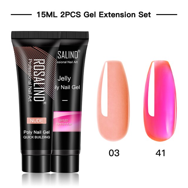 Poly Nail Gel Set, Soft Pink Extension Nail Gel Tubes 
