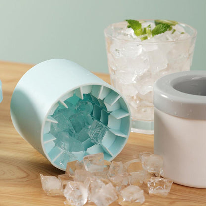 Silicone Cylinder Portable Ice Maker Bucket