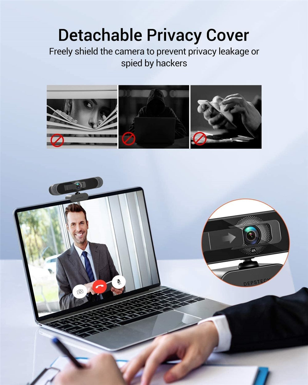 Webcam for PC with Microphone - 1080P FHD Webcam &  Mounts