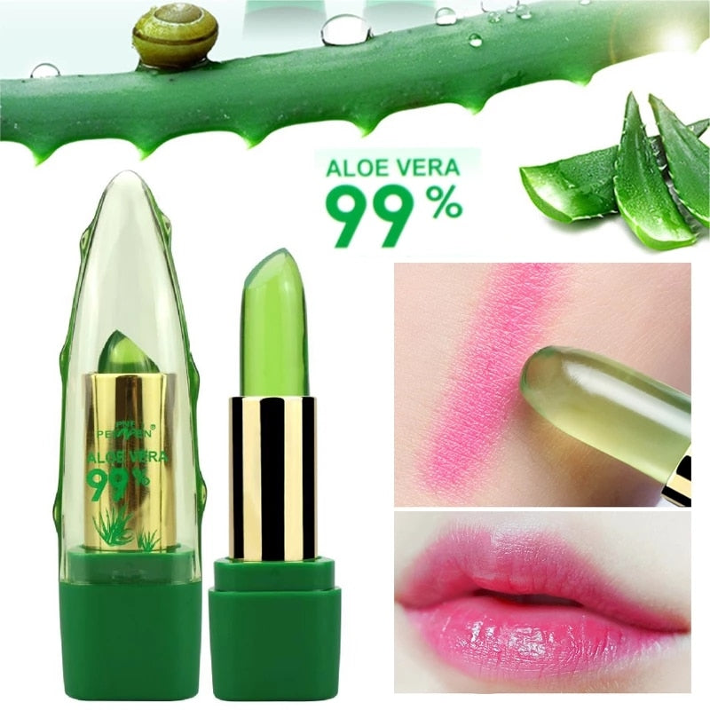 Aloe Vera Lipstick Lip Balm Color Mood Changing Long Lasting
