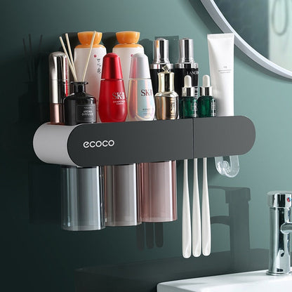 Magnetic Toothbrush Holder with Double Automatic Dispenser