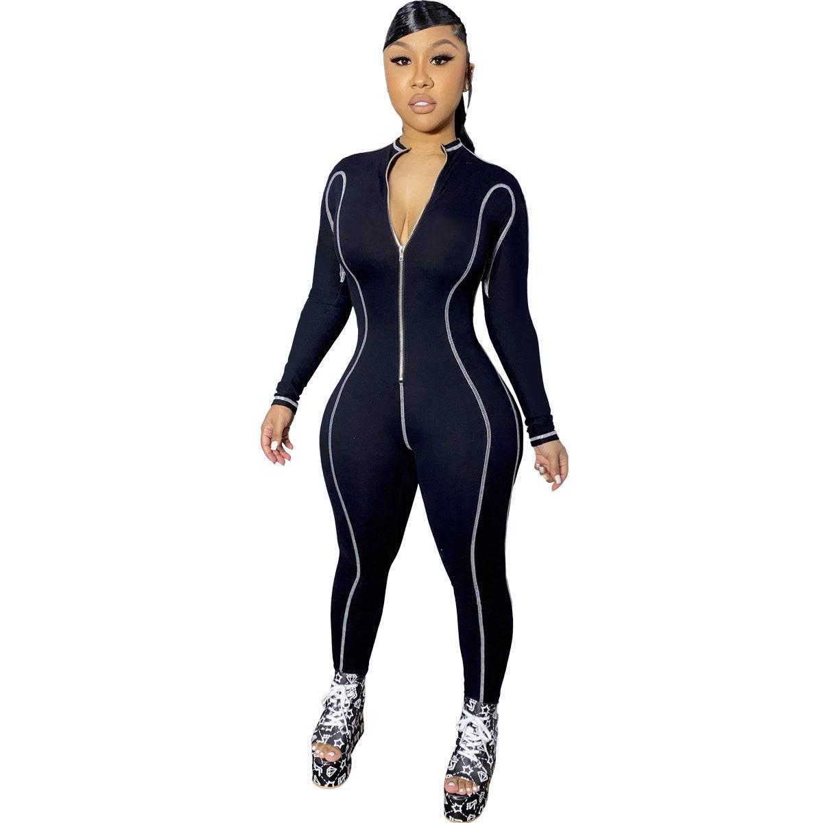 Long Sleeve Jumpsuit Zip Collar - Trotters Independent Traders