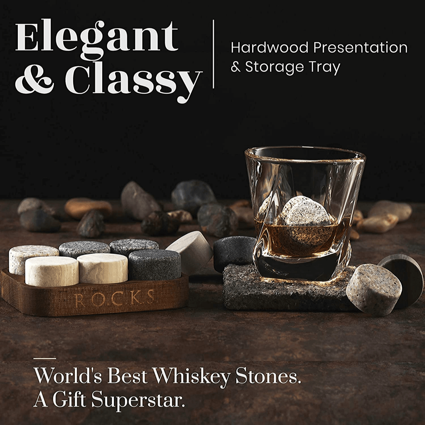 The Gourmet Gift Set - Whiskey Stones & Bourbon Barrel Aged Coffee
