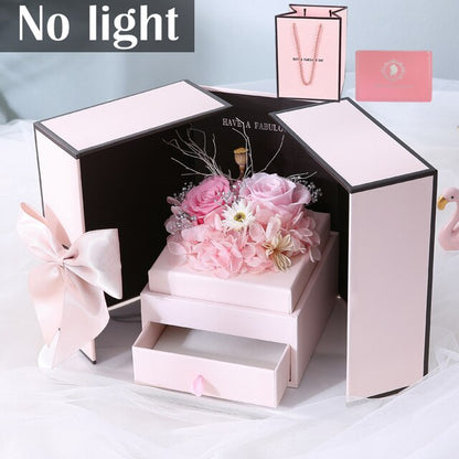 Home Transparent Empty Gift Box For Artificial Teddy Bear Rose Flower Gifts Box Women Plush Bear Rabbit Gift Transparent 40CM