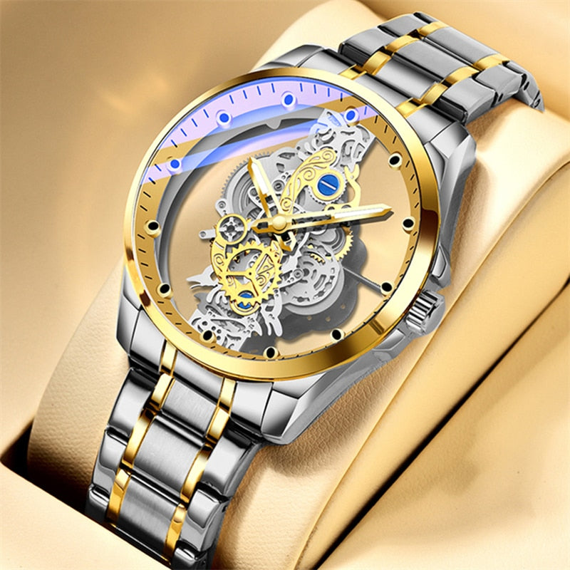 Skeleton Quartz Watch Gold Vintage Watch 2024/2025