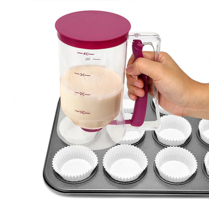 Pancake Cup Cake Batter Dispenser Separator Waffle Mix Maker 900ml Easy to Operate Easy to Clean DIY Dough Pastry Handheld Kitchen Baking Tool