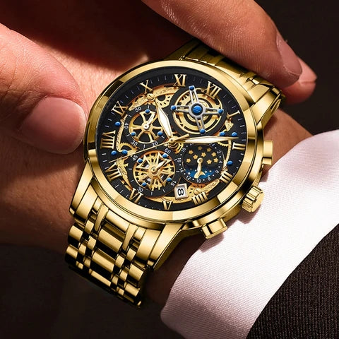 New Golden Boys Creative Steel Student Bracelet Wrist Watch
